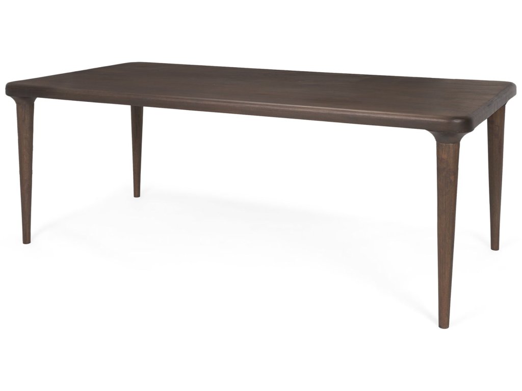 84L Medium Dark Brown Rectangular Wood Dining Table