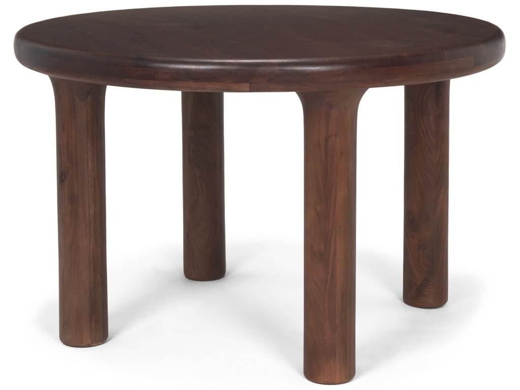 48" Red Brown Acacia Wood Round Dining Table