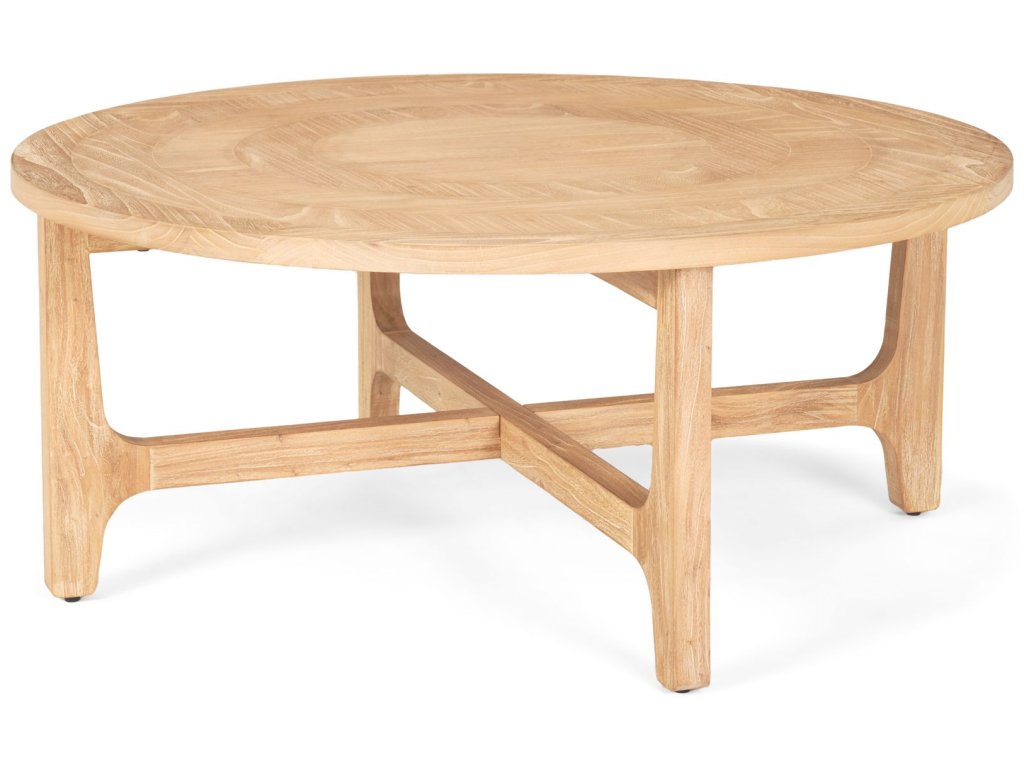 Light Brown Wood Round Coffee Table