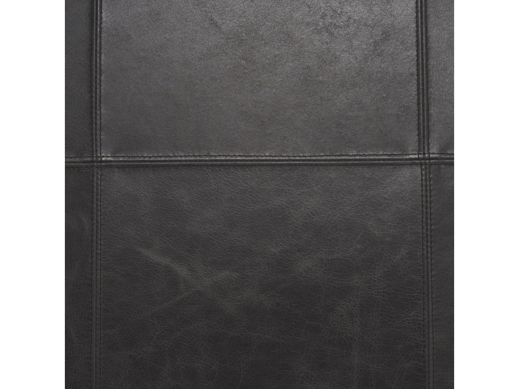 Gunmetal w/ Genuine Aged Black Leather Upholstered Accent Chair