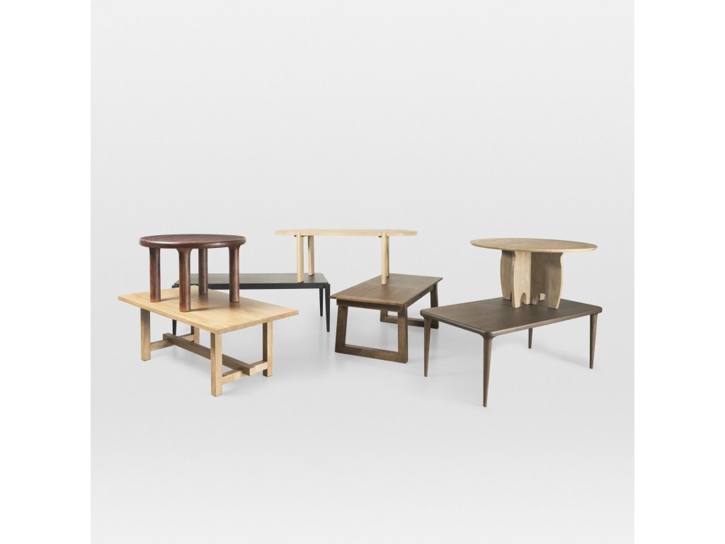 Brown Solid Rubber Wood w/ Round Oak Tabletop Dining Table