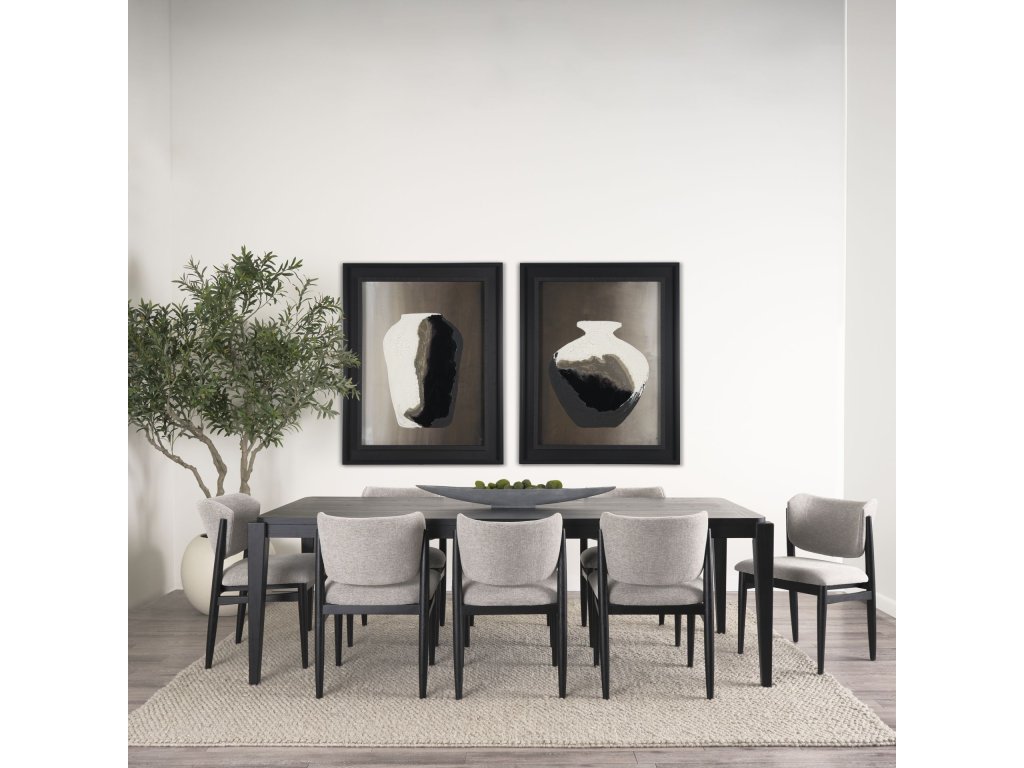 Black Wood Rectangular 92" Dining Table