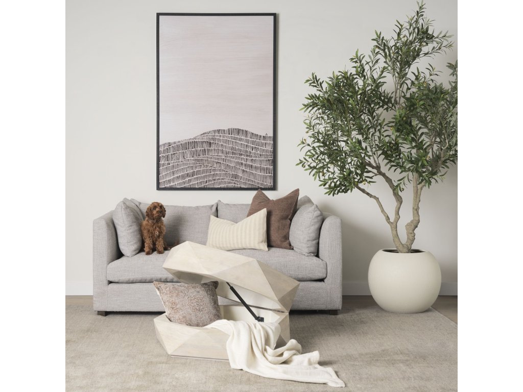 Hexagonal Hinged Solid Wood Top and Base Coffee Table