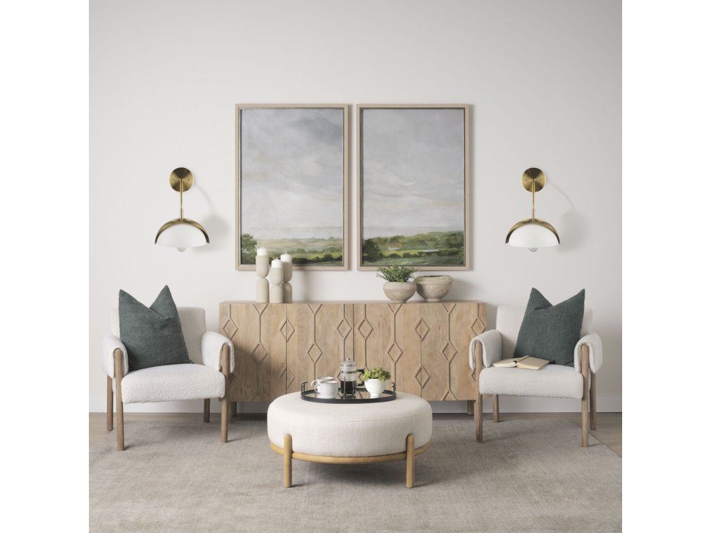 Brushed Brass w/ White Metal Shade 1-Light Wall Sconce