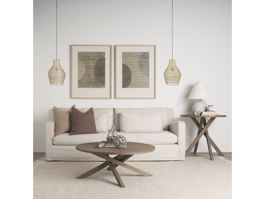 16.0L x 16.0W x 20.0H Gold Mesh and Iron Pendant Light