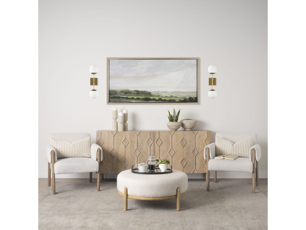 Brushed Gold Metal w/ Frosted Glass Globes 2-Light Wall Sconce