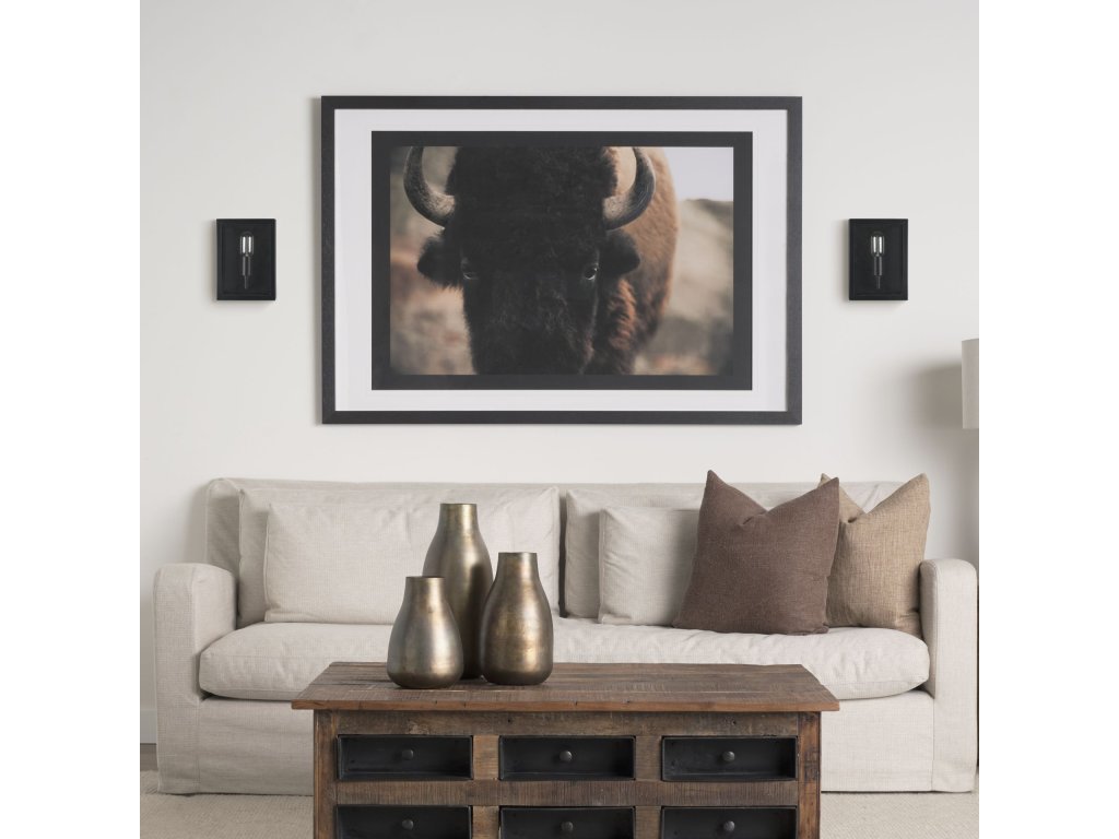 Matte Black Metal w/ Glass 1-Light Wall Sconce