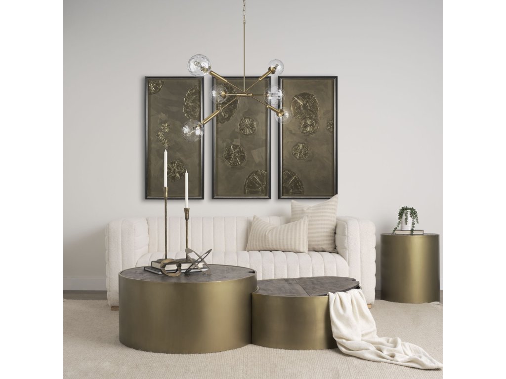 Gold Metal w/ Clear Glass Globes 6-Light Chandelier