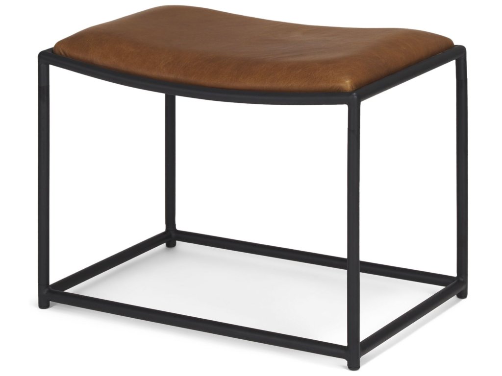 Brown Leather w/ Black Metal Stool