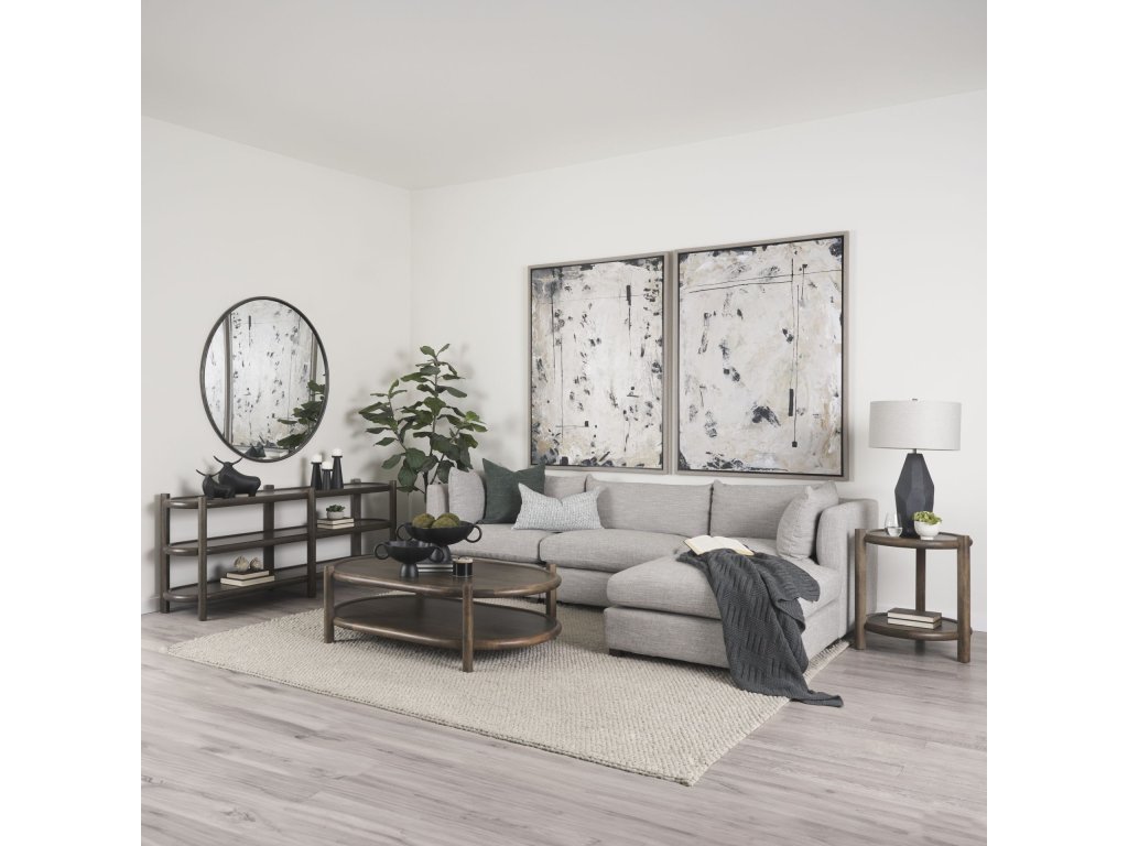 Large Ottoman Light Gray Performance Fabric