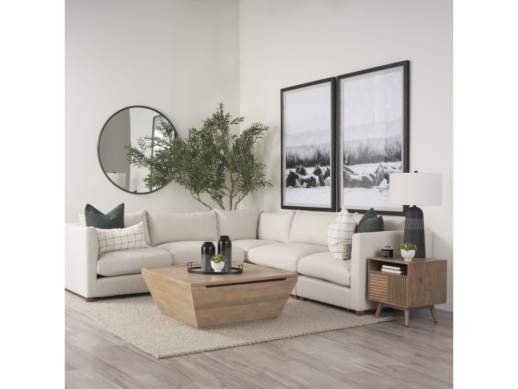 Corner Sectional Piece Oatmeal Performance Fabric - Alternative View