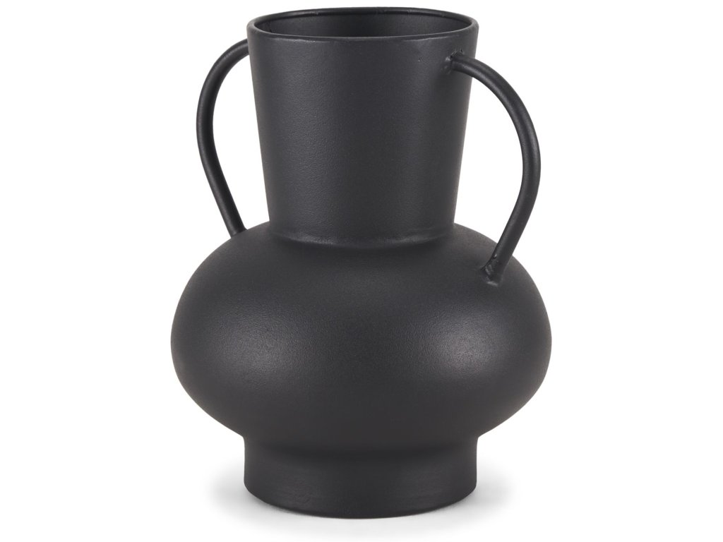 Small Matte Black Metal Vase