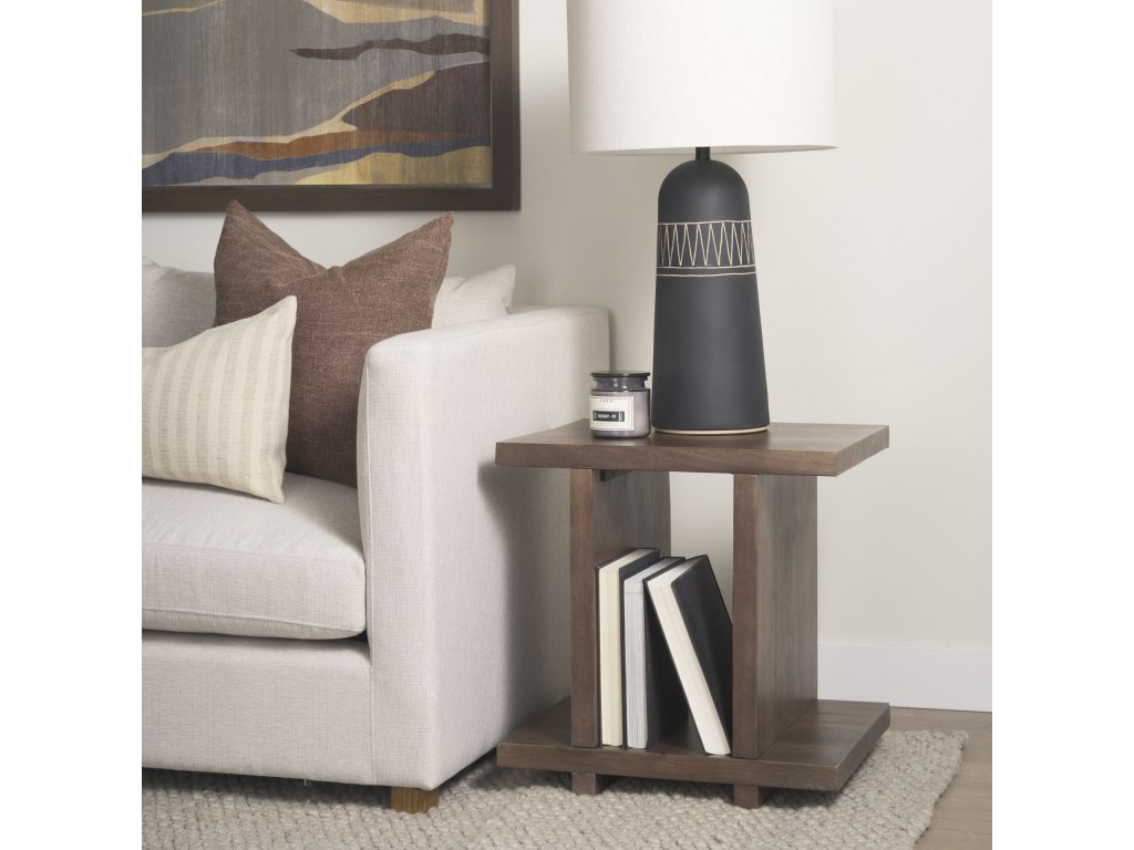 Medium Brown Wood Accent Table - Alternative View