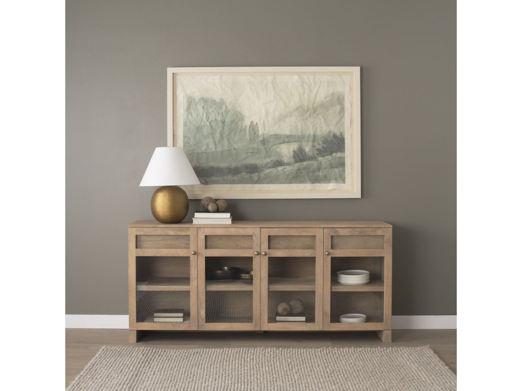 Antiqued Gold Brushed Metal w/ Cream Shade Table Lamp