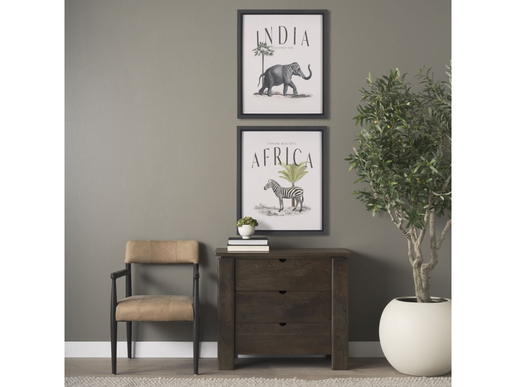 Solid Dark Brown Wood 3 Drawer Accent Cabinet - Alternative View