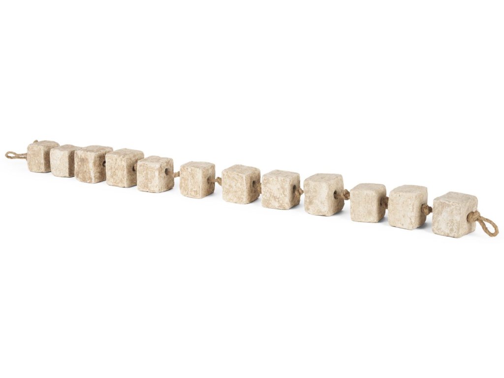 Beige Paper Mache Cube Garland