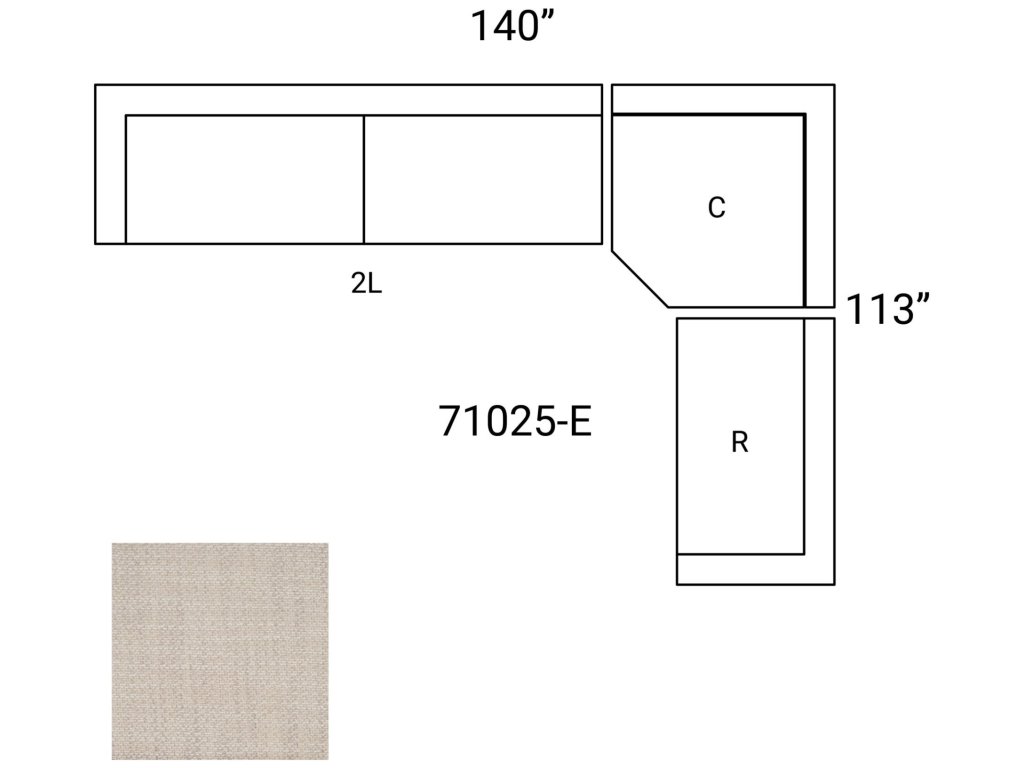 Oatmeal 3 Piece Sofa Set w/Corner Piece