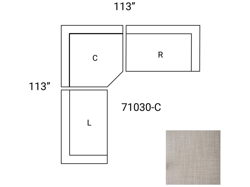 Gray 3 Piece Sofa Set w/Corner Piece