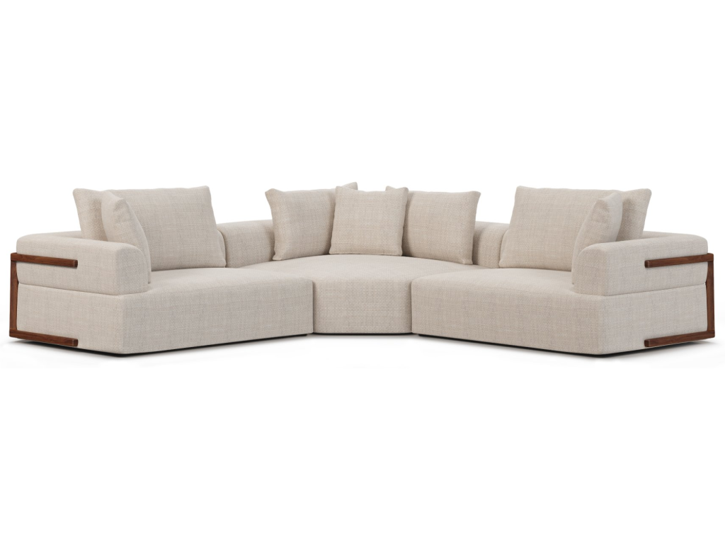 Oatmeal 3 Piece Sofa Set W/Corner Piece