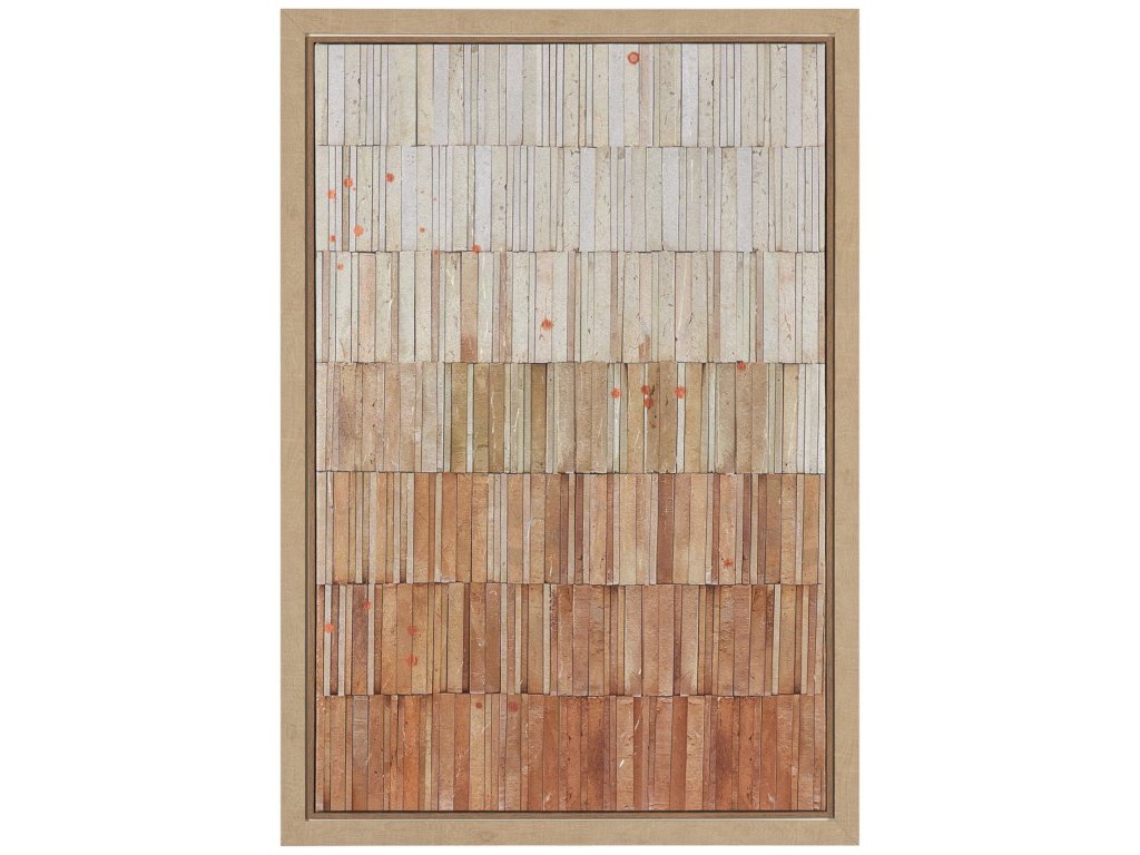 Wall III by Flora Kouta Hand Embelished Textured Framed Canvas