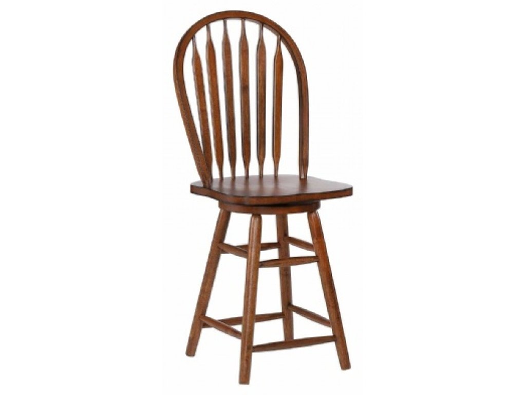 24" Arrowback Swivel Barstool