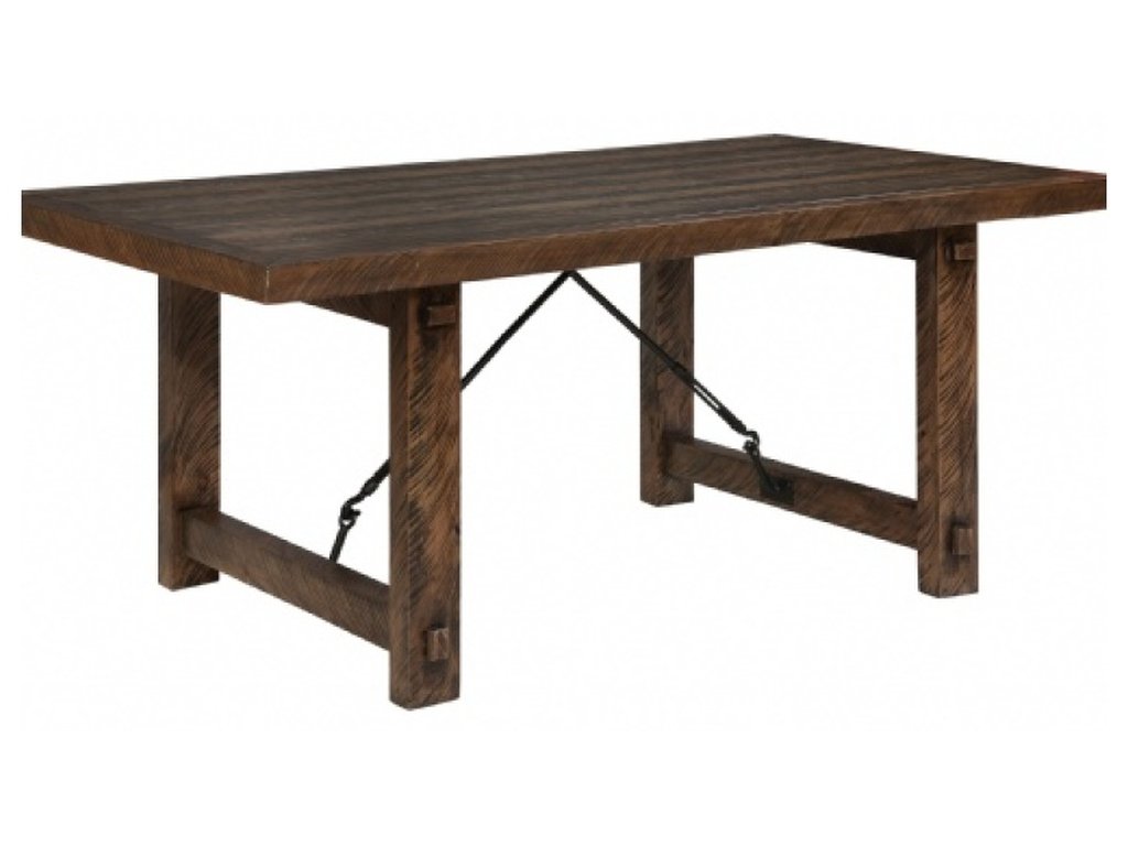 Rustic Lodge Fixed Top Dining Leg Table