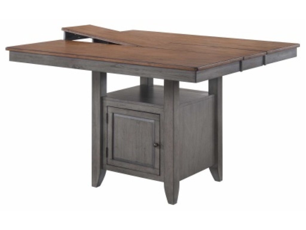 St. Pete Gathering Table w/12" Leaf & Square Storage Base