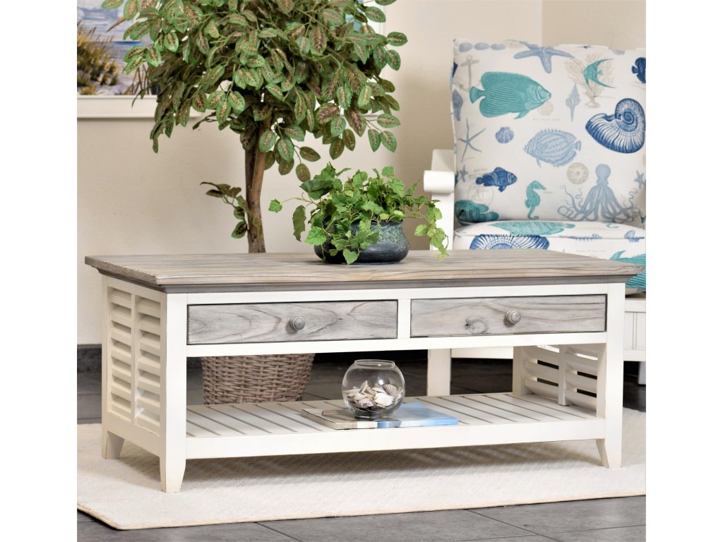 Sea Winds Islamorada Coffee Table in Dapple Grey/Blanc - Alternative View
