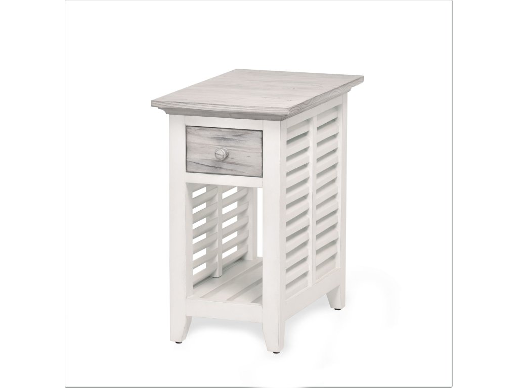 Sea Winds Islamorada Chairside Table in Dapple Grey/Blanc