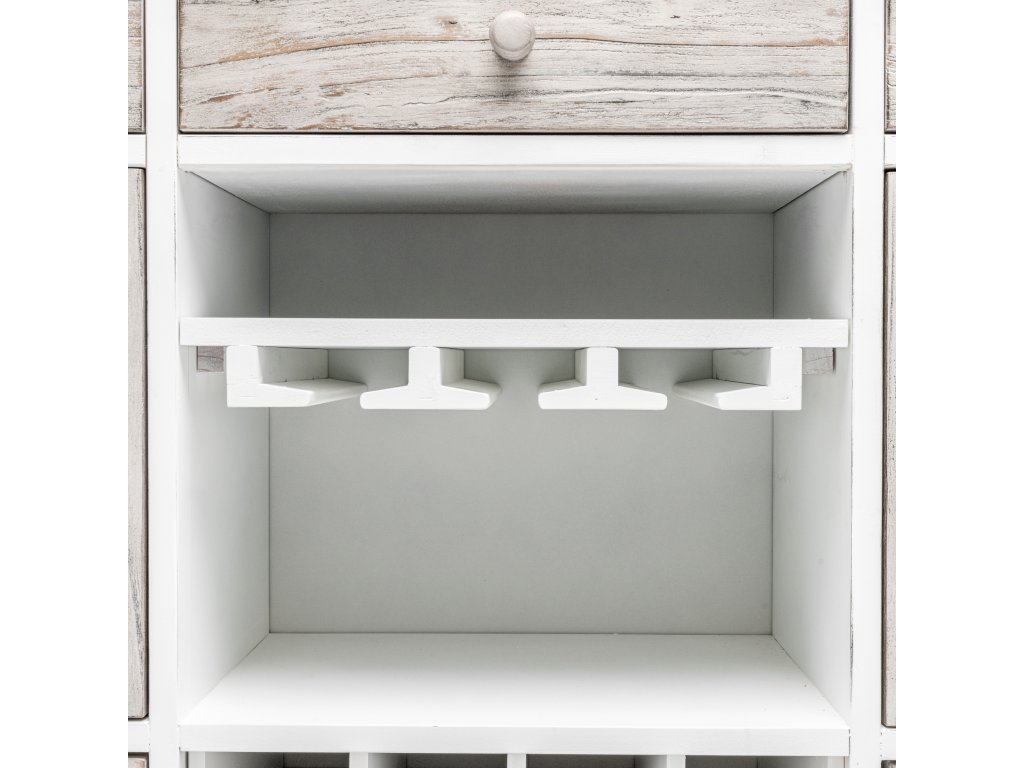 Sea Winds Islamorada Sideboard with Wine Rack in Dapple Grey/Blanc - Alternative View