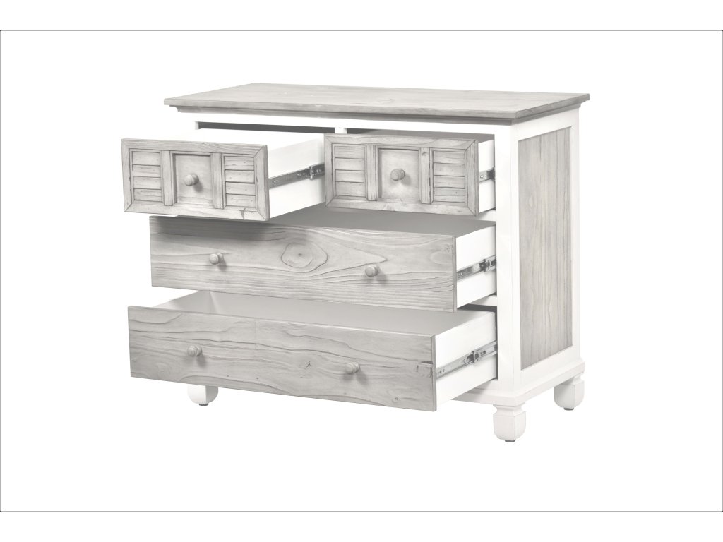 Sea Winds Islamorada 4 Drawer Chest/Single Chest in Dapple Grey/Blanc - Alternative View