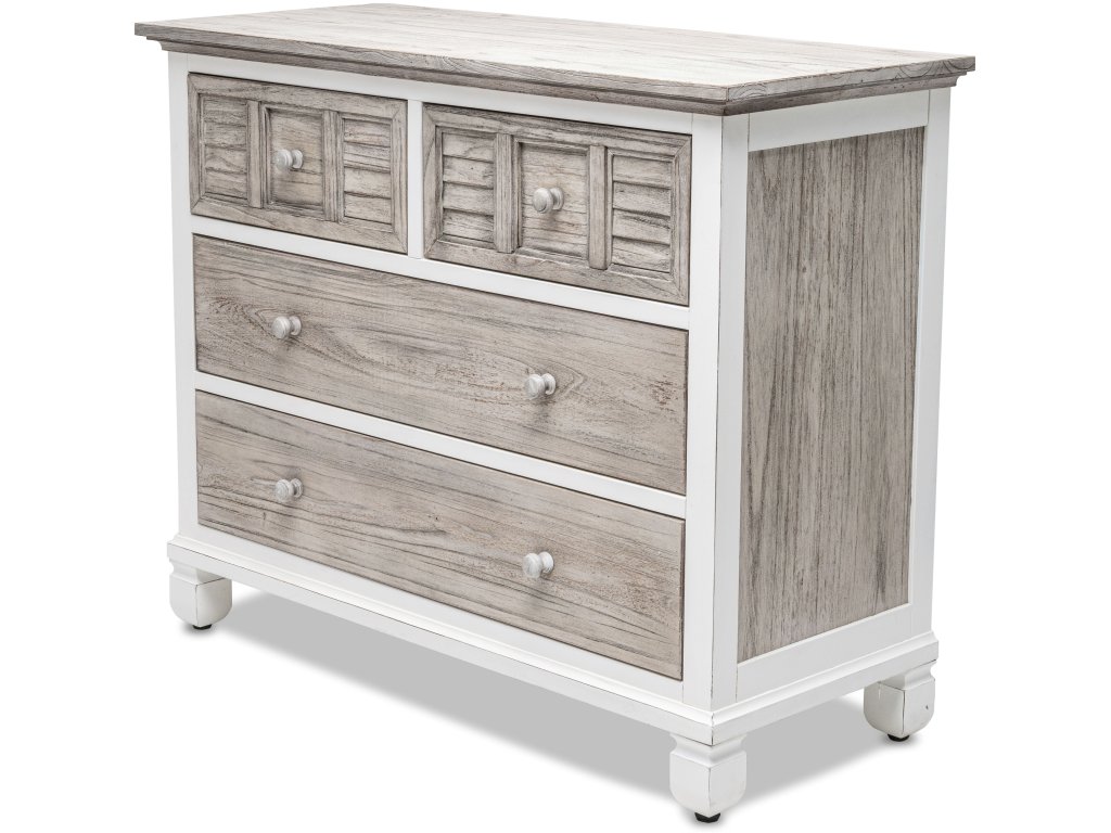 Sea Winds Islamorada 4 Drawer Chest/Single Chest in Dapple Grey/Blanc