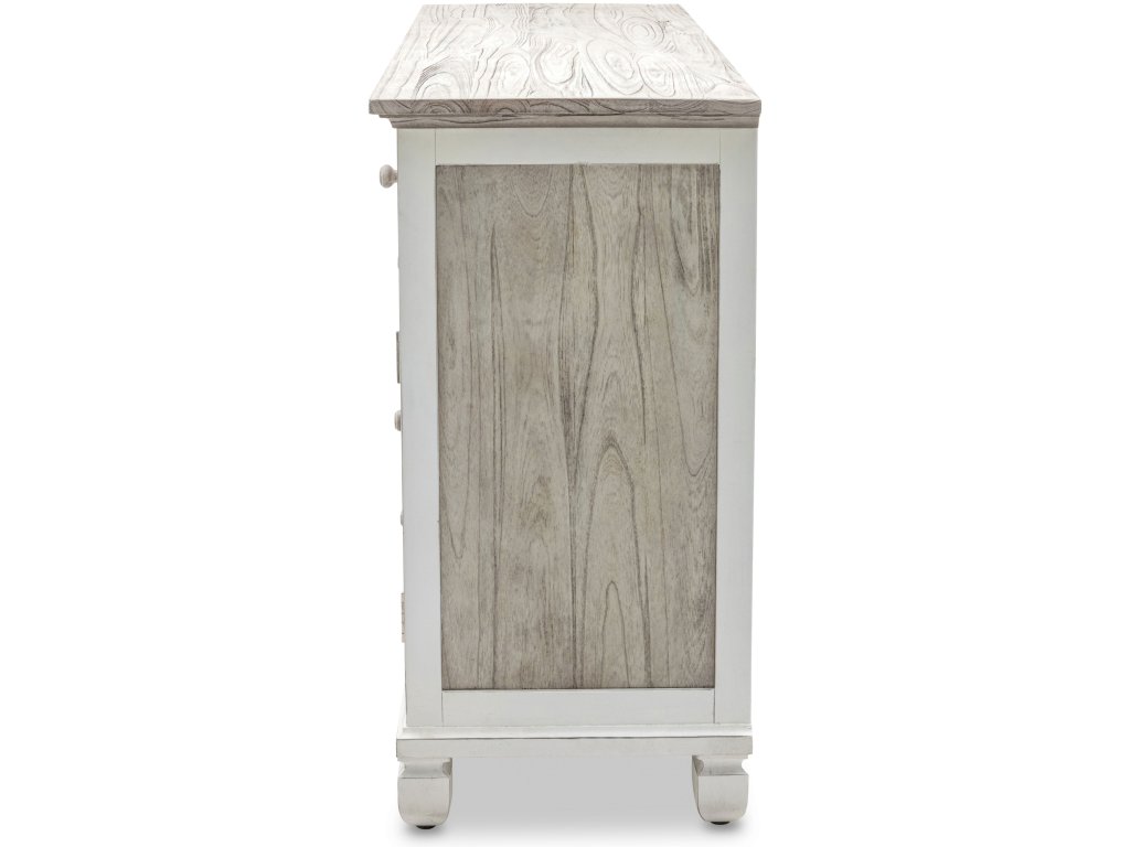 Sea Winds Islamorada 6-Drawer/2-Door Dresser in Dapple Grey/Blanc - Alternative View