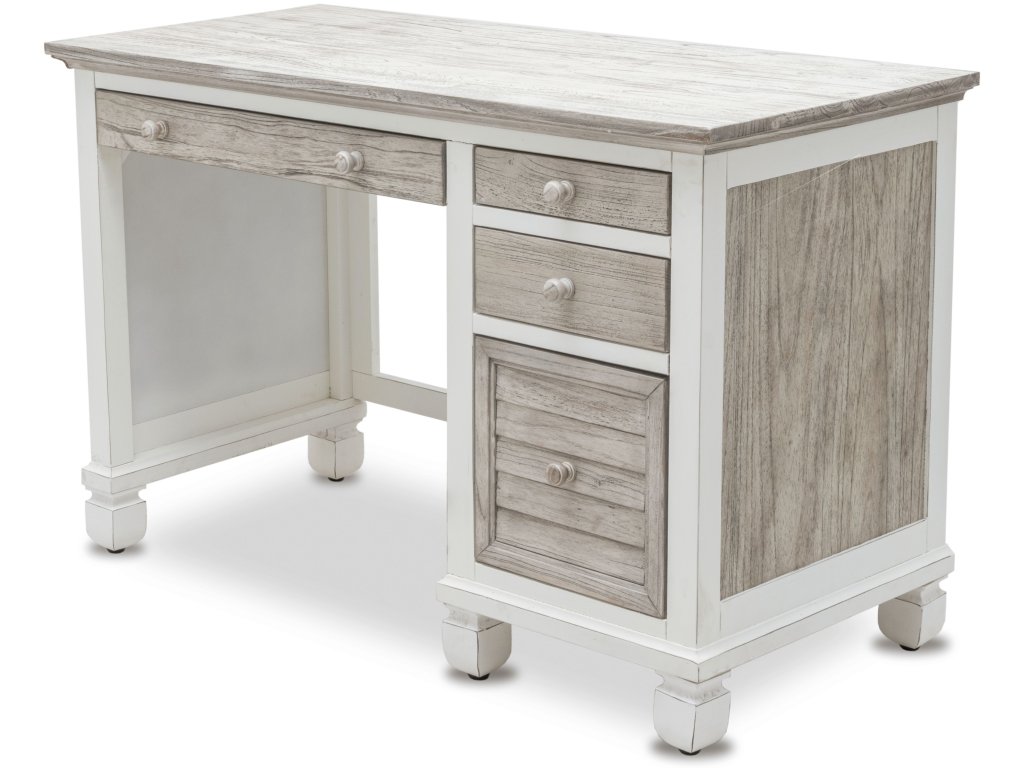 Sea Winds Islamorada Desk & Chair Set in Dapple Grey/Blanc