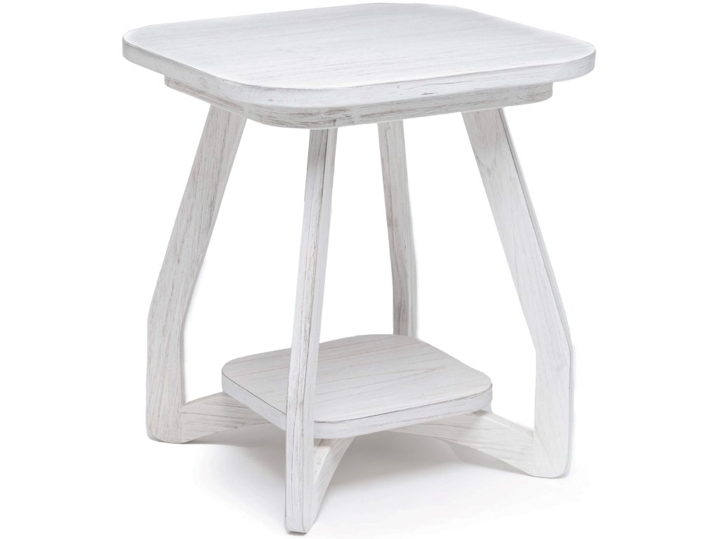 Sea Winds Surfside End Table in Distressed White