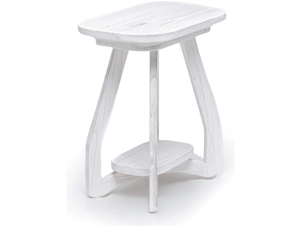 Sea Winds Surfside Chairside Table in Distressed White