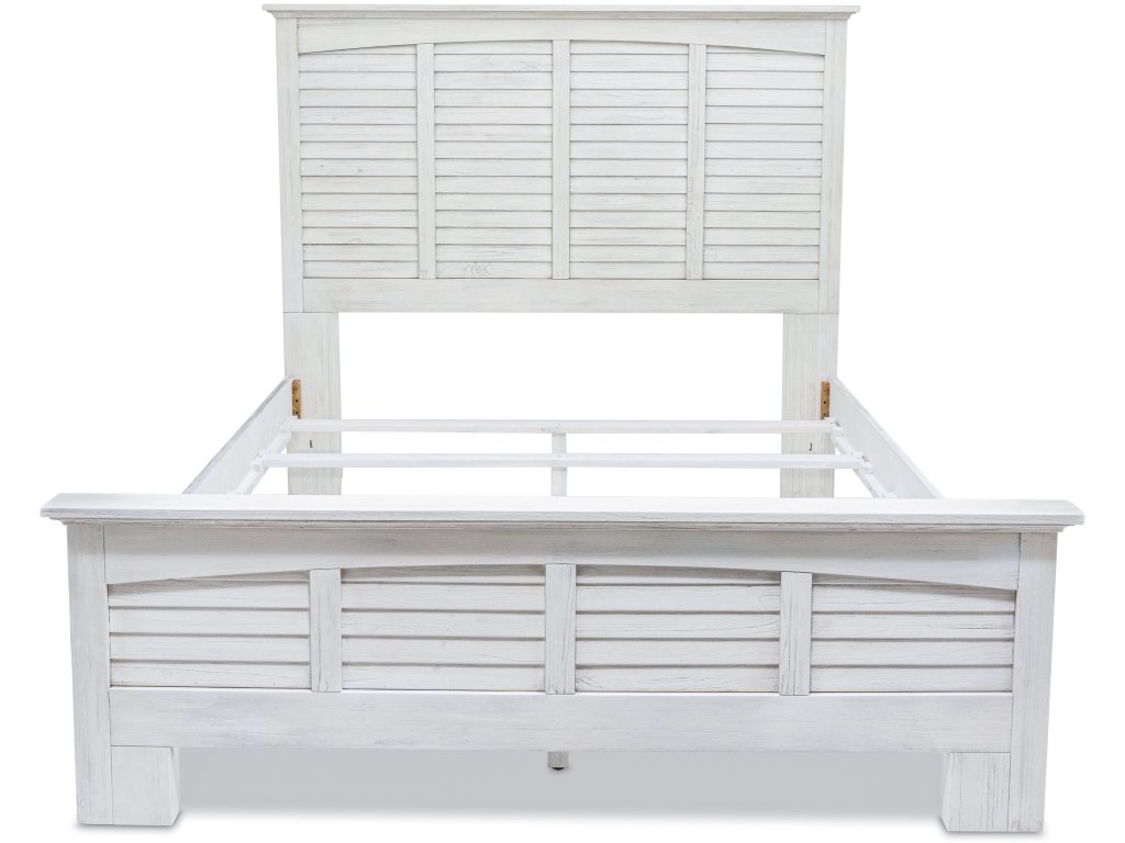 Sea Winds Surfside Queen Bed in Distressed White