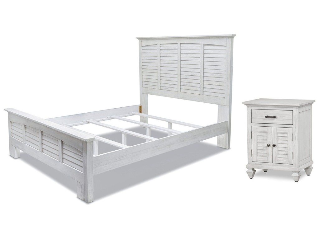 Sea Winds Surfside 2pc Bedroom Set in Distressed White