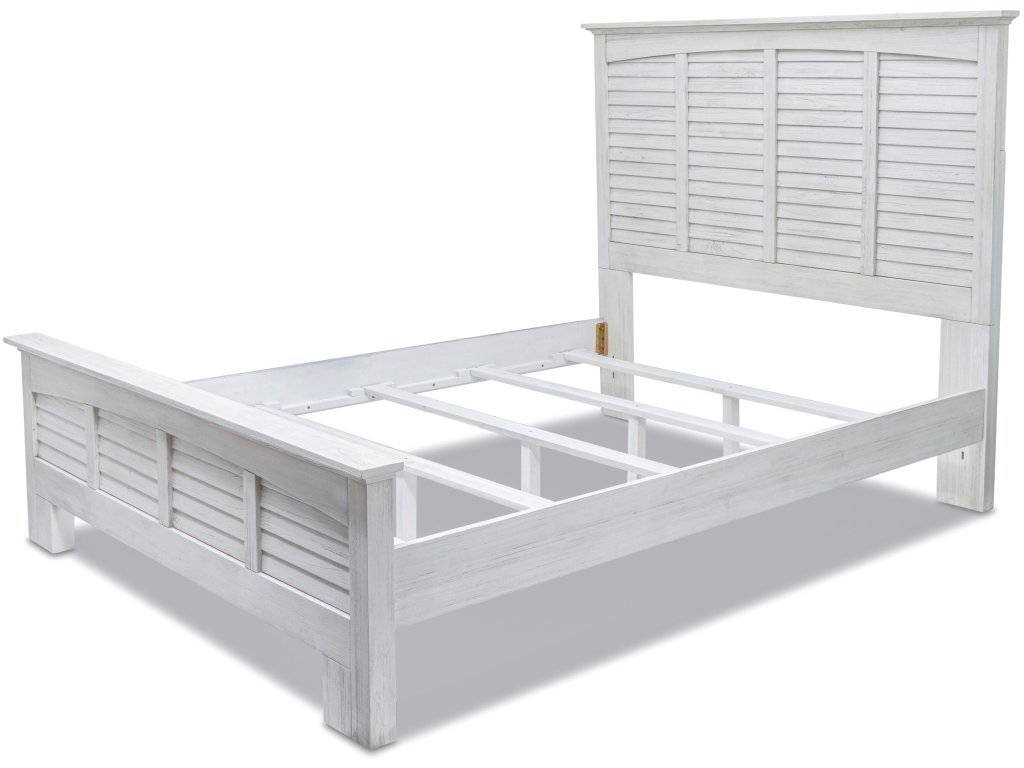 Sea Winds Surfside Queen Bed in Distressed White