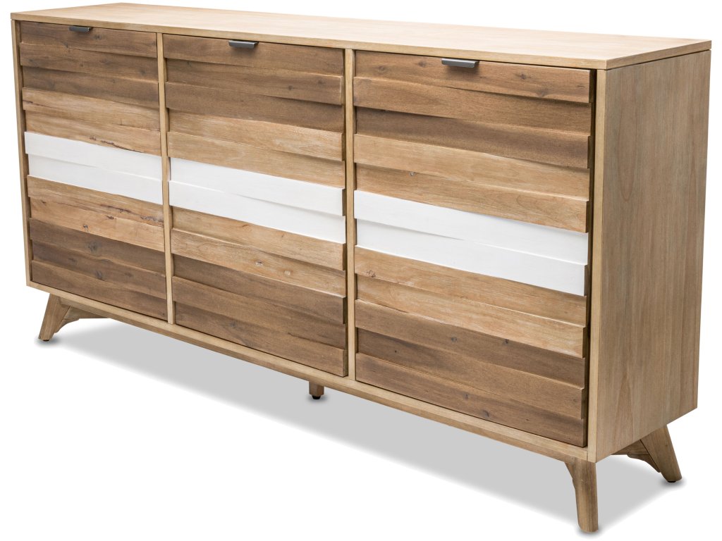 Sea Winds Laguna 3-Door Credenza, TV Stand, Entertainment Unit, Hallway Dresser in Tri-color