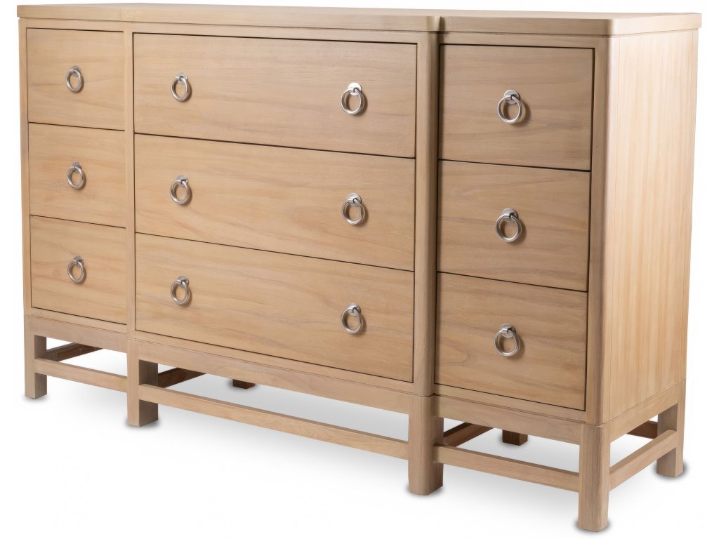 Sea Winds Monterey 9 Drawer Dresser in Sandstone