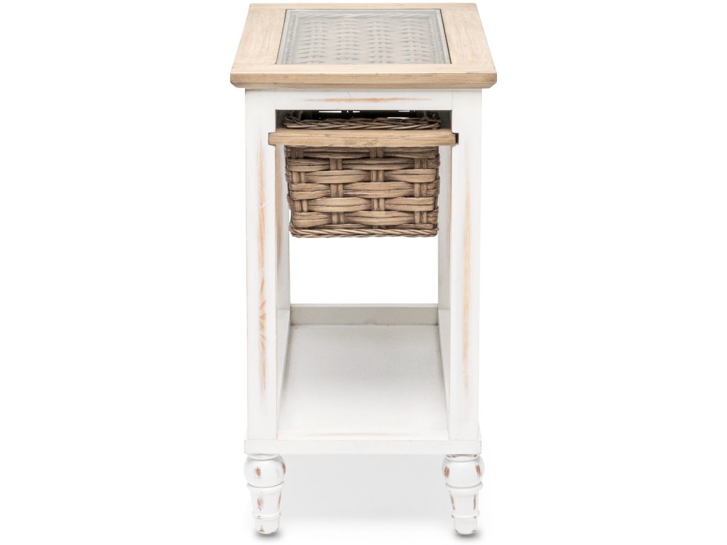 Sea Winds Island Breeze Chairside Table in Weathered Wood/White - Alternative View