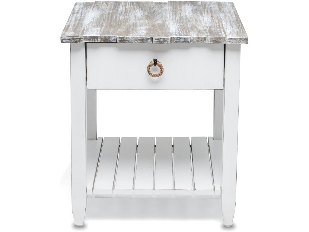 Sea Winds Picket Fence End Table in Distressed Grey - Alternative View