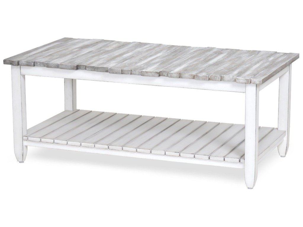 Sea Winds Picket Fence 3pc Occasional Set in Distressed Grey