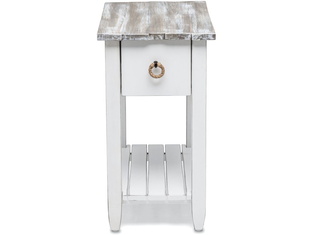 Sea Winds Picket Fence Chairside Table in Distressed Grey - Alternative View
