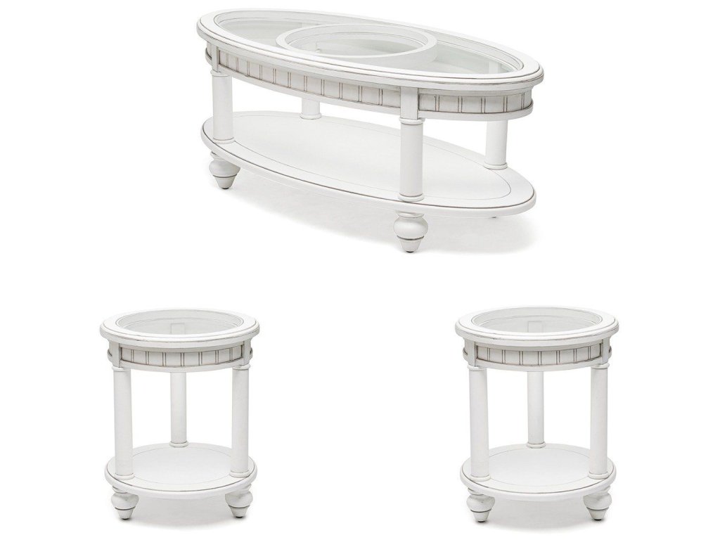 Sea Winds Monaco 3pc Occasional Set in Blanc