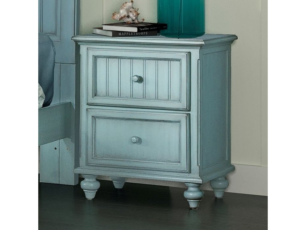 Sea Winds Monaco 2 Drawer Nightstand in Bleu - Alternative View