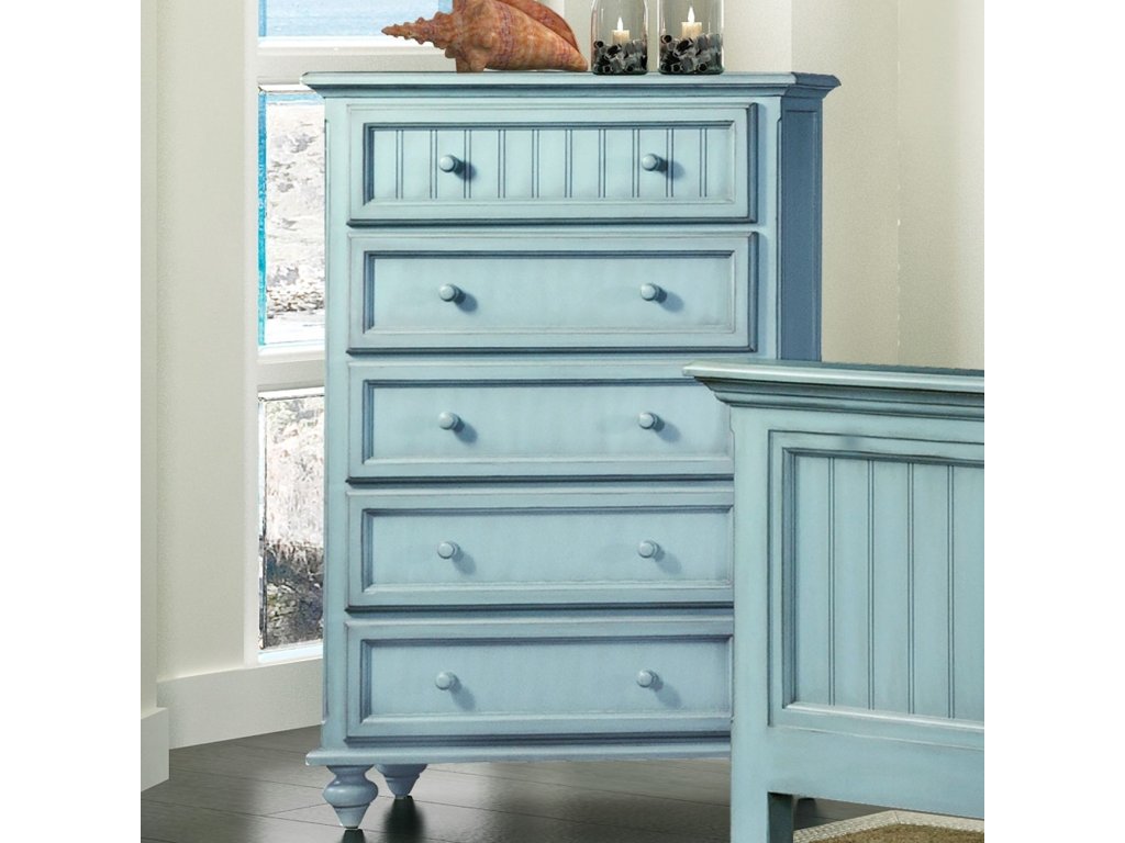 Sea Winds Monaco 5 Drawer Chest in Bleu - Alternative View