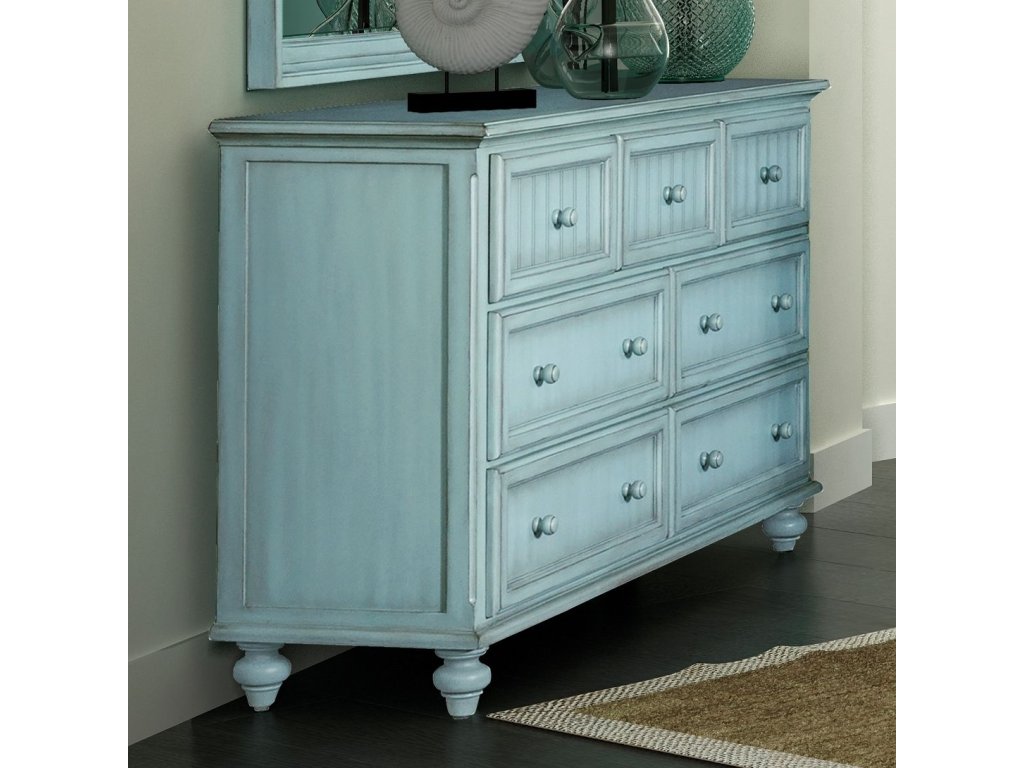 Sea Winds Monaco 7 Drawer Dresser in Bleu - Alternative View
