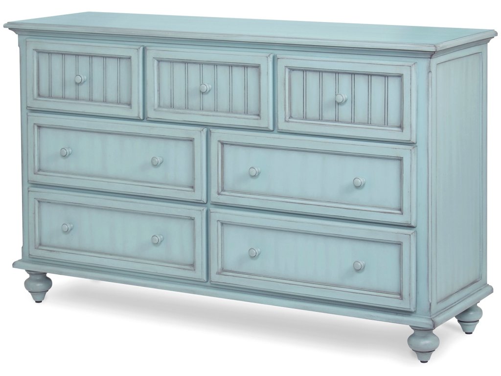 Sea Winds Monaco 7 Drawer Dresser in Bleu